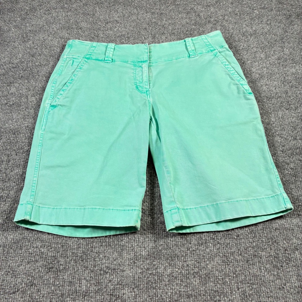 Vineyard Vines Chino Shorts Womens 00 Green Cotton Twill Whale Logo Preppy